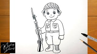 How to Draw a Soldier Easy Step by Step