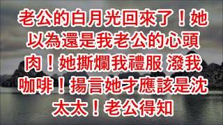 老公的白月光回來了！她以為還是我老公的心頭肉！她撕爛我禮服 潑我咖啡！揚言她才應該是沈太太！老公得知