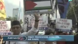 Filipino protesters condemn air strikes on Gaza