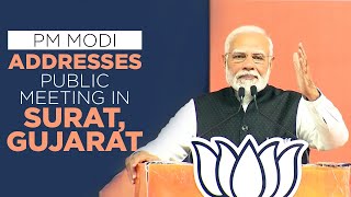 PM Modi addresses public meeting in Surat, Gujarat