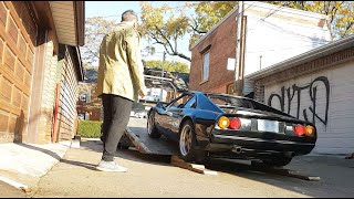 Towing a FERRARI 308 with a Flatbed Tow Truck