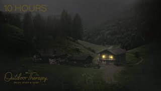 Stormy Night in Tyrol // Steady Rain \u0026 Rolling Thunderstorm Ambience | RELAX | STUDY | SLEEP