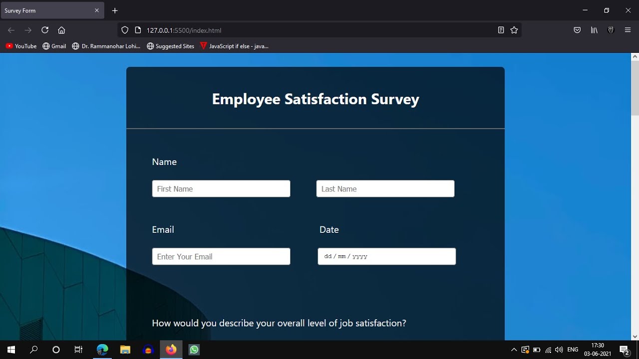 How To Make Survey Form#2 Using HTML & CSS Fully Responsive ...