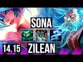 SONA & Ashe vs ZILEAN & Jinx (SUP) | 3/1/22, 1200+ games | EUW Diamond | 14.15