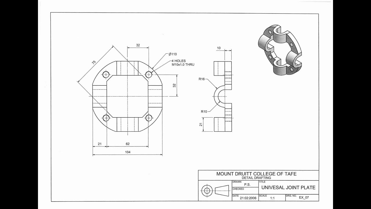 Latihan 3d Autodesk Inventor Youtube