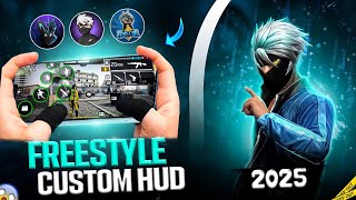 2025 !! PROFESSIONAL 3 FINGER CUSTOM HUD FREE FIRE | FREE FIRE 3 FINGER FREESTYLE CUSTOM HUD 🥶🔥