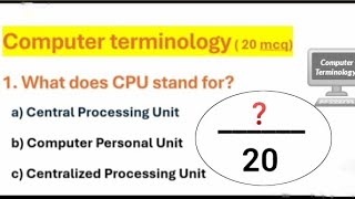 COMPUTER TERMINOLOGY 20 MCQ || JKSSB || LEC = 01 || JKPSC || JKP 📚 CONSTABLE