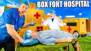Box Fort Hospital Challenge With Real Patients & Gadgets! - 24 Hour Box Fort City Challenge Day 2