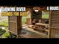 Flowing River Sounds for Sleep 6 Hours | Cozy Bamboo Hut & Peaceful Rice Terrace Ambience