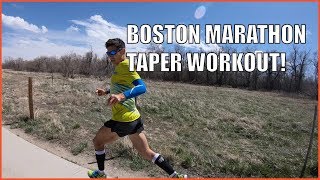 BOSTON MARATHON TAPER WORKOUT! SAGE CANADAY RUNNING TRAINING