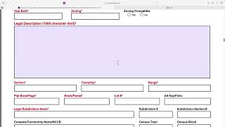 MLS listing data form