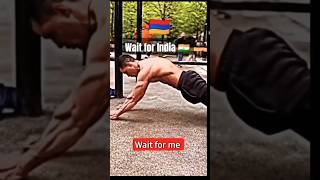 wait for india 🇮🇳 half hand push up Desi workout #fitness #trending#bicepworkout#viral #wait for end
