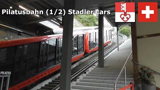 Pilatusbahn (1/2) - New Stadler rolling stock (Sep 2023) 4K #Switzerland #railway #Pilatus