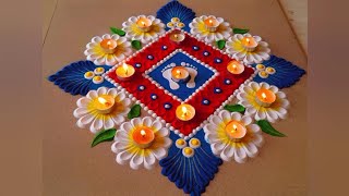 Simple Rangoli Design for Diwali||Easy Rangoli Design for Dhanteras #dhanterasrangoli #diwalirangoli