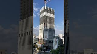 【記録映像】「ザ・ランドマーク名古屋栄」。ホテル「コンラッド名古屋」も入る超高層ビルの建設現場。中日ビルの7F屋上広場から、2024.11.4撮影。完成時は41階建て、大分背が伸びました。