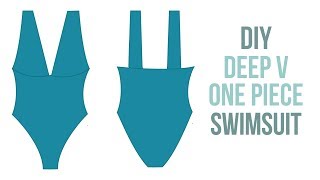 DIY Reversible Deep V One Piece Swimsuit | Katie Fredrickson