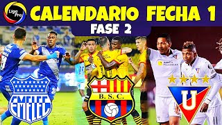 CALENDARIO FECHA 1 DE LA LIGA PRO ECUADOR 2021 FASE 2 / CAMPEONATO ECUATORIANO