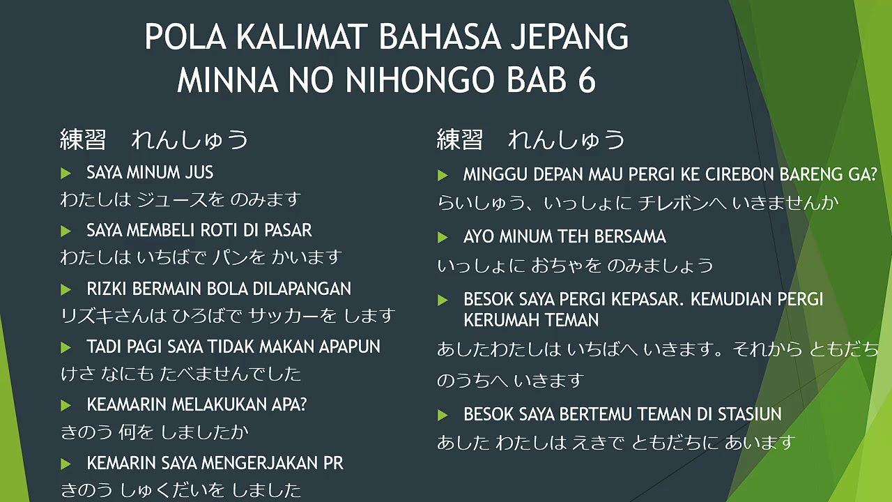 Belajar Bahasa Jepang Minna No Nihongo I Bab 6 Dan Kosakata Youtube