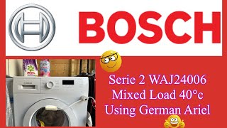 Bosch Serie 2, Mixed Load 40 Using German Ariel, Washing Machines Of The Month @servisslimline