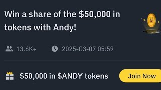 🟠Binance Web3 x $ANDY Token Airdrop || Reward Pool:- $50,000 $ANDY