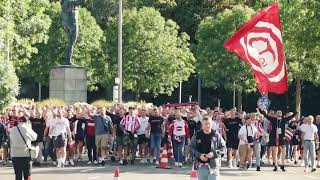 Fortuna Düsseldorf Ultras Marsch zum Heimspiel I Düsseldorf vs. Hertha BSC I 2.Bundesliga Juli 2023