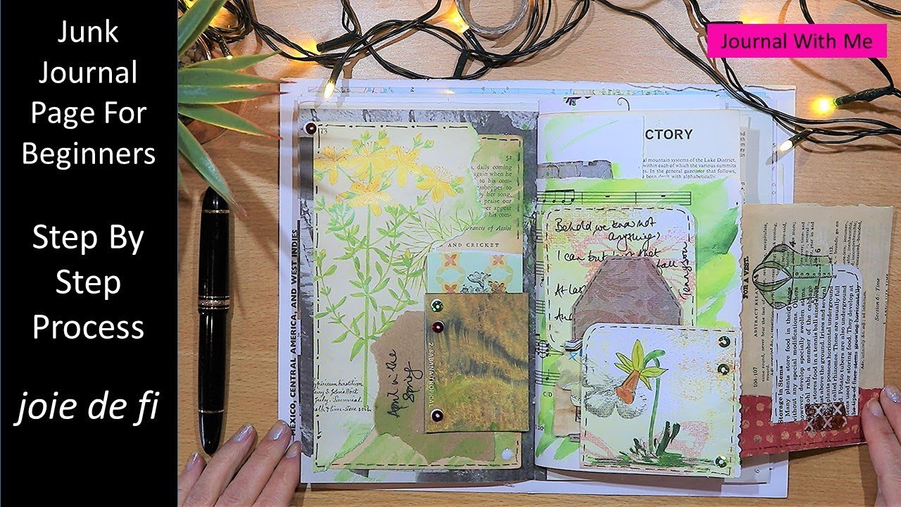 Junk Journal Page For Beginners | Step By Step Process - YouTube