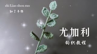 尤加利手工钩织花束，花语：恩赐与回忆，大叶子组合钩针编织教程（下）