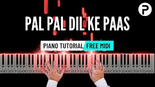Pal Pal Dil Ke Paas Arijit Singh Piano Tutorial | Instrumental | Cover | Notes | Ringtone | Karaoke