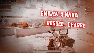 EMIWAY X NANA ROGUES - CHARGE | PUBG MONTAGE | Four Finger Claw + Gyroscope | T1 Nobita