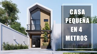 CASA PEQUEÑA MODERNA CON 4 METROS DE FRENTE | ESPACIOS AMPLIOS | 2 DORMITORIOS