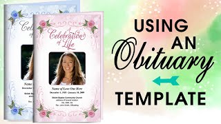 Diy Obituary Using An Obituary Template Obituary Program