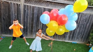 Heidi प्रिटेंड प्ले जाइंट गुब्बारे | Heidi & Zidane Hindi fairy tales