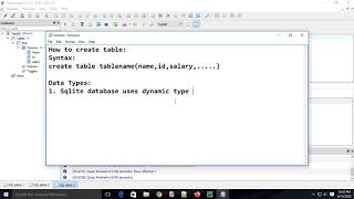 Create table,Insert value and Data Types in Sqlite Database