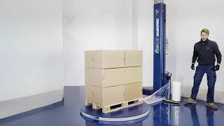 Robopac USA Ecoplat semi automatic turntable stretch wrapper