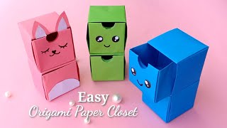 How to make Easy Origami Paper Closet // DIY Origami Paper Craft ✨