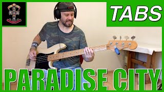 "Paradise City" bass tabs cover, @gunsnroses [PLAYALONG]