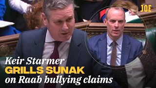 Rishi Sunak grilled over Dominic Raab bullying allegations at PMQs
