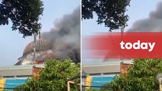 Giant dome collapses in Indonesia mosque fire