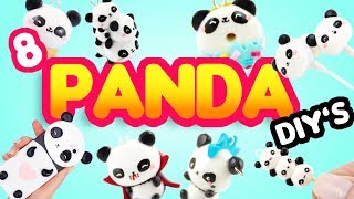 8 CUTE PANDA DIY’s - FUN Polymer Clay Compilation