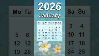 January 2026 Calendar