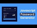 Build Password Generator using JavaScript | Password Generator with Html, Css & Javascript
