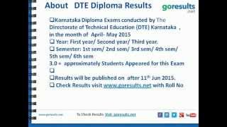 Karnataka DTE Diploma Exam Results 2015 check now in www.goresults.net