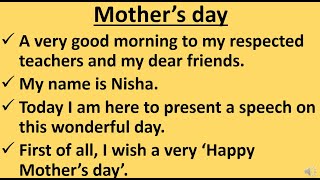 10 lines speech on mother’s day in english for students  I Mother's Day 10 Lines Essay Writing