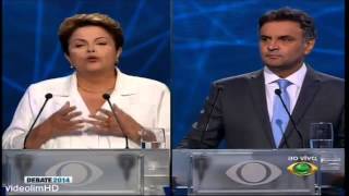 Debate BAND: Aécio zomba da pergunta confusa de Dilma