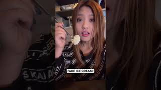 RESTAURANT SERVED ME FAKE ICE CREAM #shorts #mukbang #food