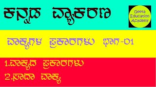 Kannada Grammar ವ್ಯಾಕಗಳ ಪ್ರಕಾರಗಳು #1  :ಕನ್ನಡ ವ್ಯಾಕರಣಕನ್ನಡ  ವ್ಯಾಕರಣದ ಸುಲಭ ಟ್ರಿಕ್.  2021