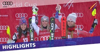 Highlights | Cornelia Huetter pips Tina Weirather in Lake Louise 1st Downhill | FIS Alpine