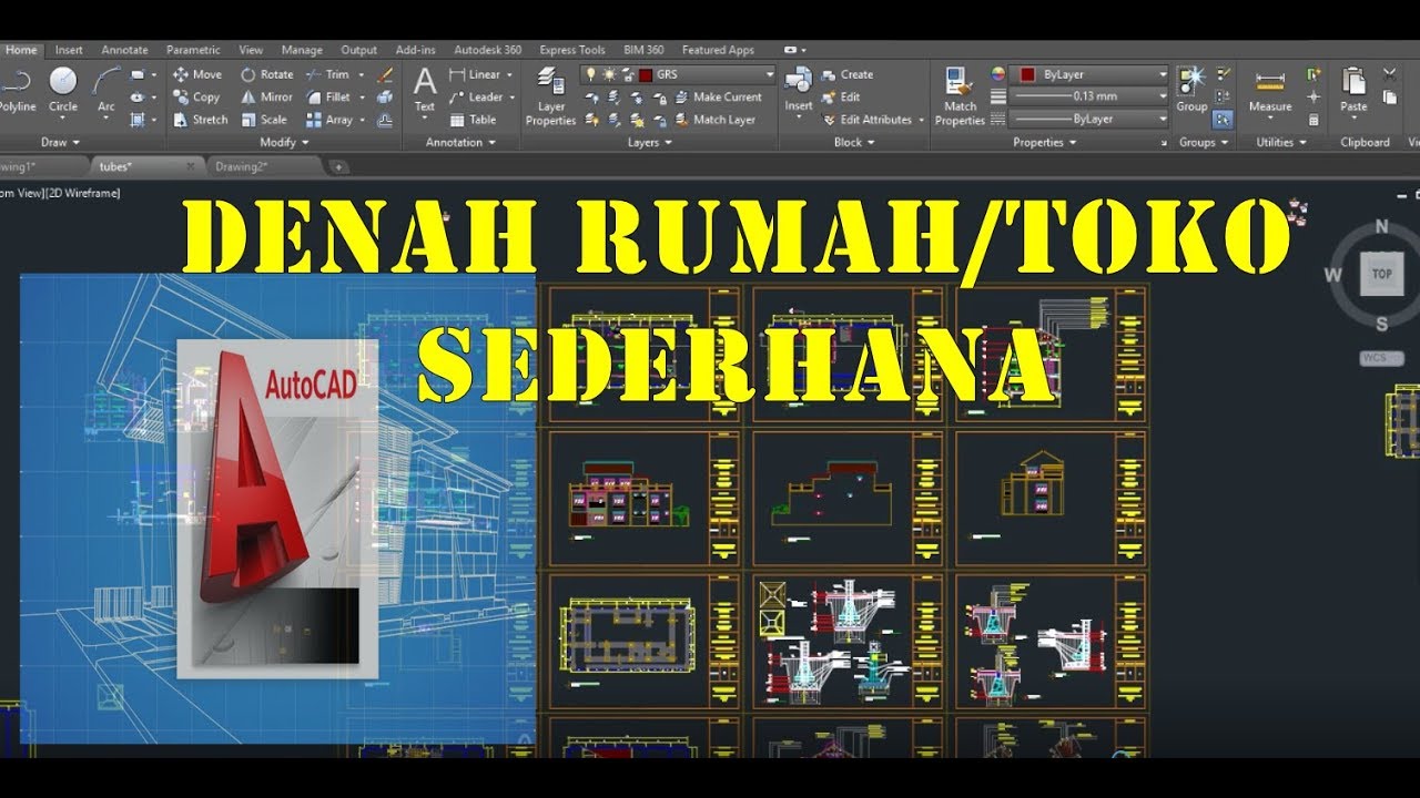 Cara Membuat Denah Toko/Rumah Sederhana Untuk Pemula - AutoCAD - #Part2 ...