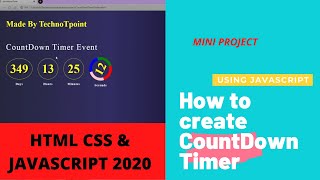 build countdown timer using javascript html and css|| how to create countdown timer || technotpoint