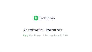 [3] Arithmetic Operators - HackerRank Practice Programs for Python